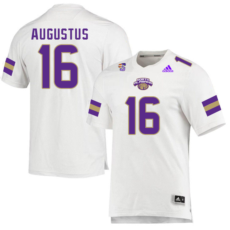 Men-Youth #16 Javen Augustus North Alabama Lions 2023 College Football Jerseys Stitched-White